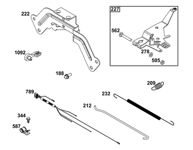 Controls Group Diagram and Parts List for 613277-0010-E1  Briggs and Stratton Engine